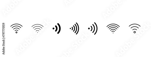 Wi-Fi Icon Vector. Wireless and wifi icon symbols and sign.