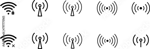 Wi-Fi Icon Vector. Wireless and wifi icon symbols and sign.