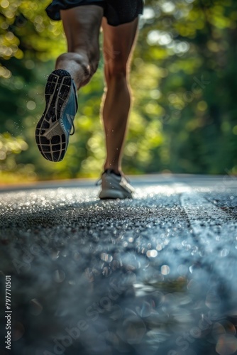 Running on road footwear jogging athlete.