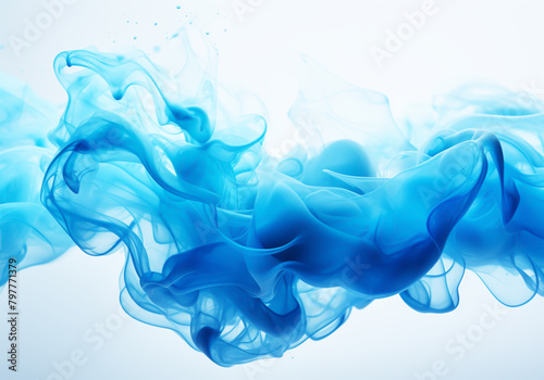 Blue smoke forming an abstract background in a surrealist style, elegant and fanciful with minimalist, fluid and organic shapes