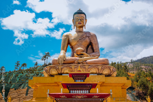 Фотография Great Buddha Dordenma is a gigantic Shakyamuni Buddha statue in the mountains of