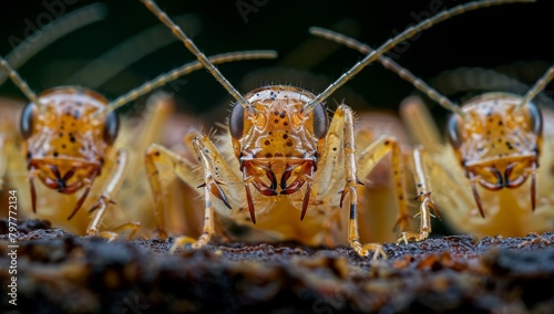 Fascinating Macro View of Winter Termites Nestled Together in Tree Canopy - Nature's Intricate Architecture Revealed   © Da