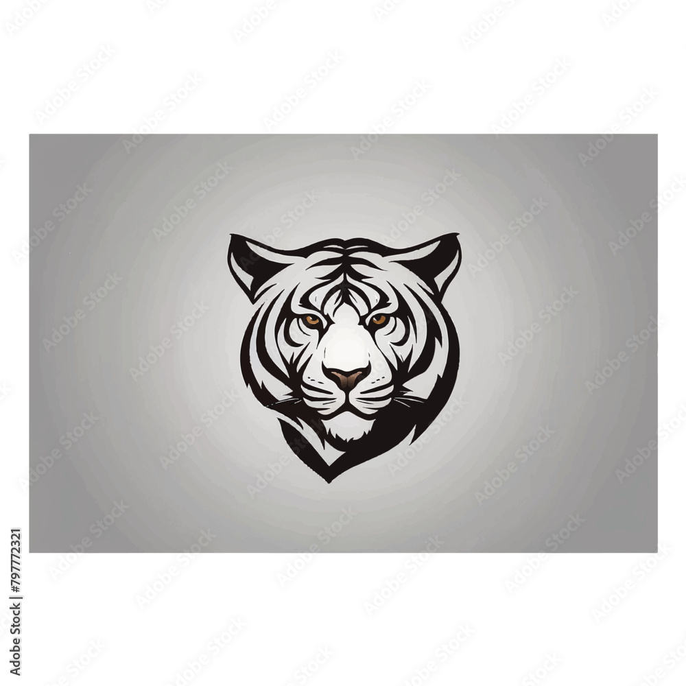 tiger silhouette logo icon design vector