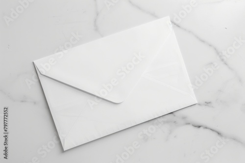 Glossy envelope mockup paper mail text. photo