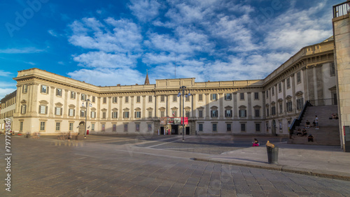 The Royal Palace of Milan timelapse hyperlapse. Milan, Italy