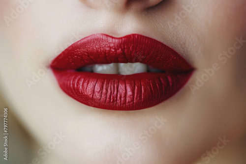 Sexy Lips, Glossy Red Lipstick, Generative AI