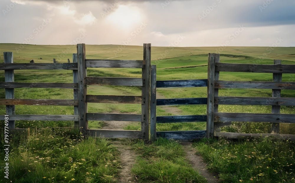 The Weathered Wooden Fence, Standing  Strong as a Sentinel of Tradition