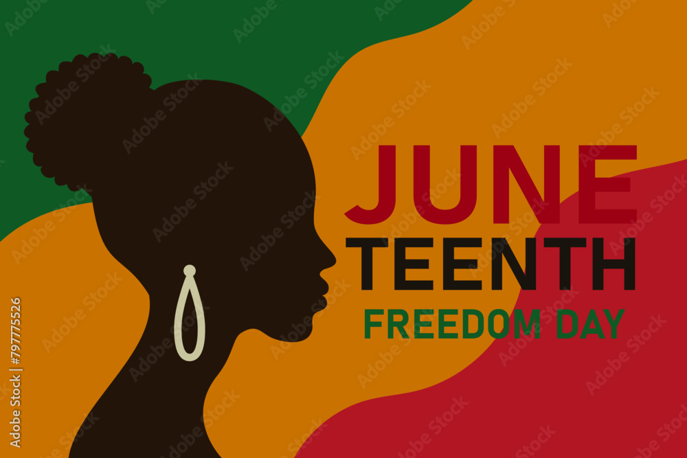 Juneteenth Independence Day. Freedom or Emancipation day. Banner, poster, background. Vector illustration