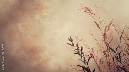 Dry grass sways in the wind in the moonlight in summer. Beige reed. Beautiful nature trend background. Close Up photo