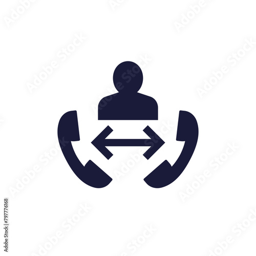 phone call icon, pictogram on white