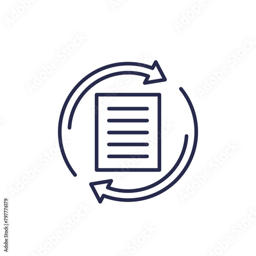 rewrite line icon with a document © nexusby
