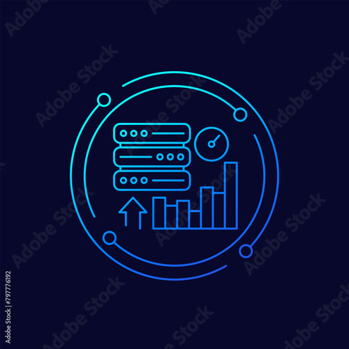 server performance icon in linear design