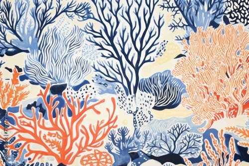 Fototapeta Naklejka Na Ścianę i Meble -  Wallpaper background of coral reef backgrounds outdoors pattern.