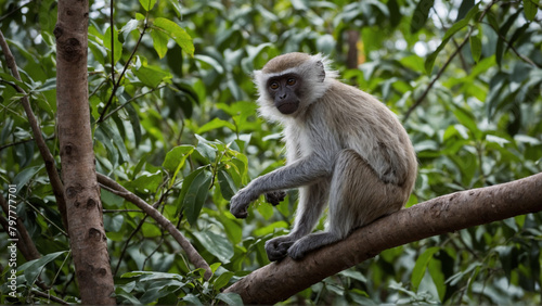 Ugandan Vervet Monkey in a tree