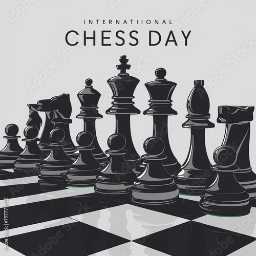 chess day, International chess day, illustration, International chess day poster, July 20. happy International chess day, social media poster, chess day poster, poster, post, banner, happy chess day,  photo