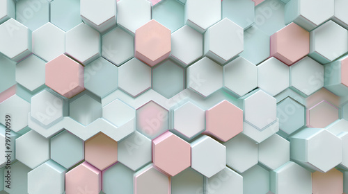 geometric pattern, digital hexagons abstract background, pastel colours	