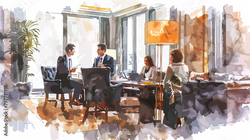 Menschen Gespräch Team Meeting Büro Tisch Firma Unternehmer Besprechung Business Geschäftlich Treffen