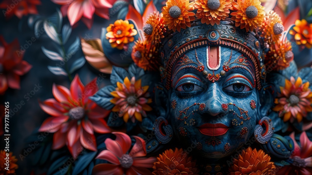Joyous Rath Yatra Celebration: Lord Jagannath and Mandala Black Background Banner