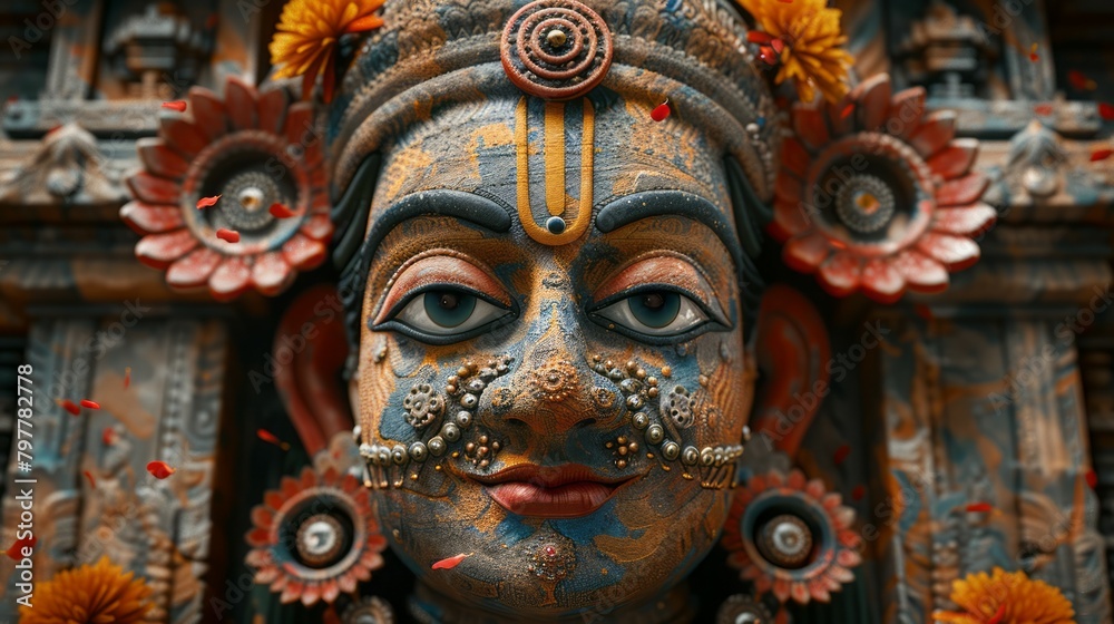 Joyous Rath Yatra Celebration: Lord Jagannath and Mandala Black Background Banner Joyous Rath Yatra Celebration: Lord Jagannath and Mandala Black Background Banner