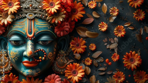 Joyous Rath Yatra Celebration: Lord Jagannath and Mandala Black Background Banner
