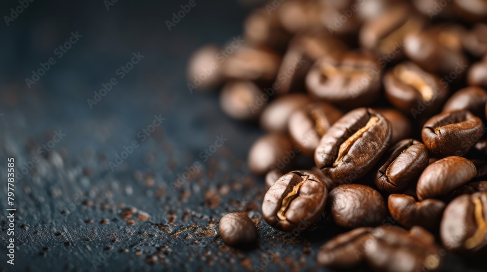 Roasted coffee beans background, generated with AI Roasted coffee beans background, generated with AI