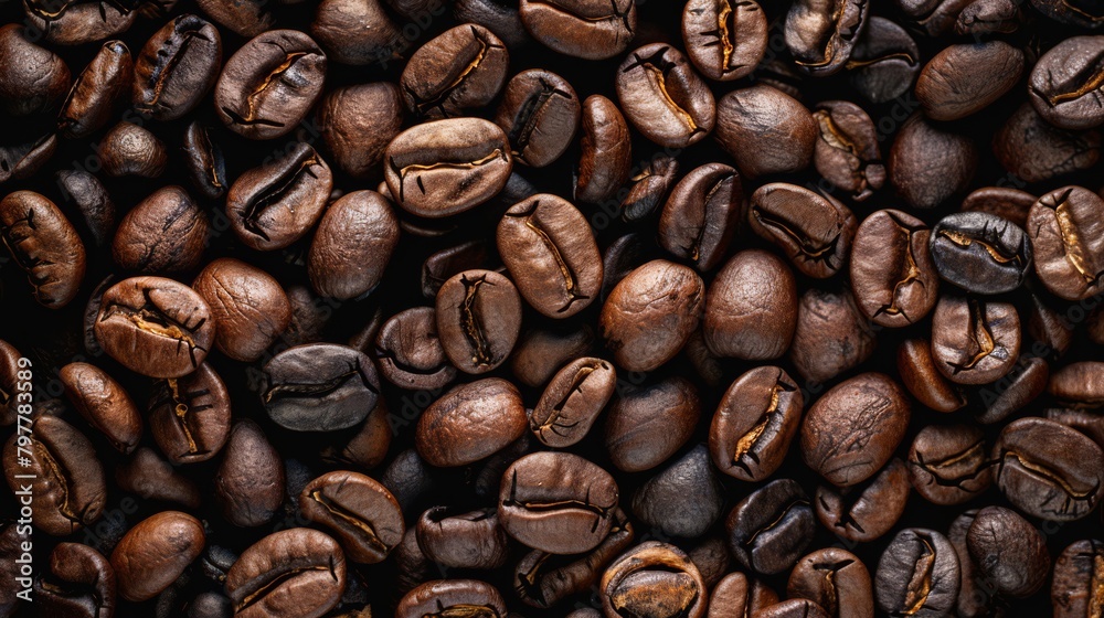 Fototapeta premium Roasted coffee beans background, generated with AI