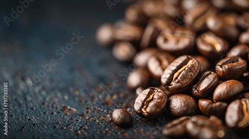 Roasted coffee beans background, generated with AI