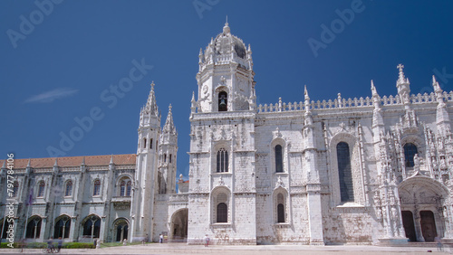 The Jeronimos Monastery or Hieronymites Monastery is located in Lisbon, Portugal timelapse hyperlapse