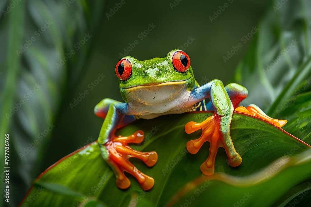 Naklejka premium red eyed tree frog photo