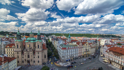St. Nicholas Church and the Old Town Square timelapse, Prague, Czech Republic photo