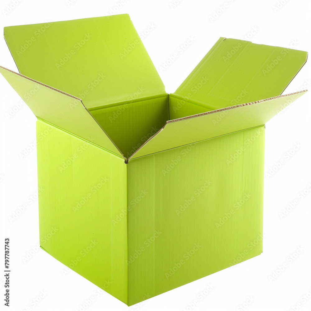 Vibrant Visibility: Bright Green Cardboard Carton for Shipping Gift Vibrant Visibility: Bright Green Cardboard Carton for Shipping Gift