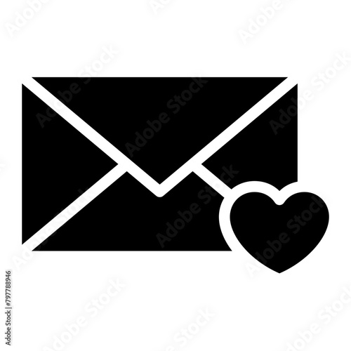 mail envelope icon with heart icon