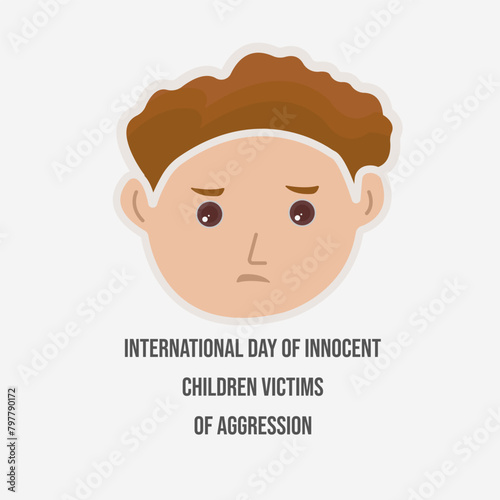vector graphic of International Day of Innocent Children Victims of Aggression good for national International Day of Innocent Children Victim celebration. flat design. flyer design.flat illustration.
