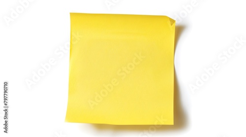 Sticky post it note in yellow colour isolated on white background