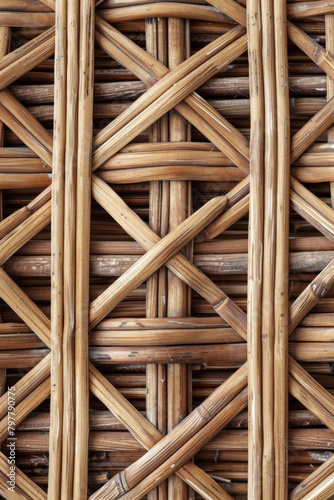 The woven texture of rattan  a natural material often used in furniture and decor. 