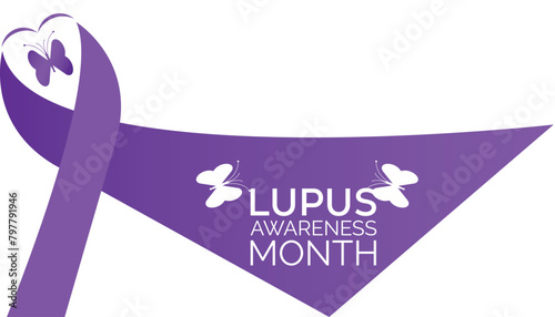 Lupus Awareness Month observed every year in May. Template for background, banner, card, poster with text inscription.