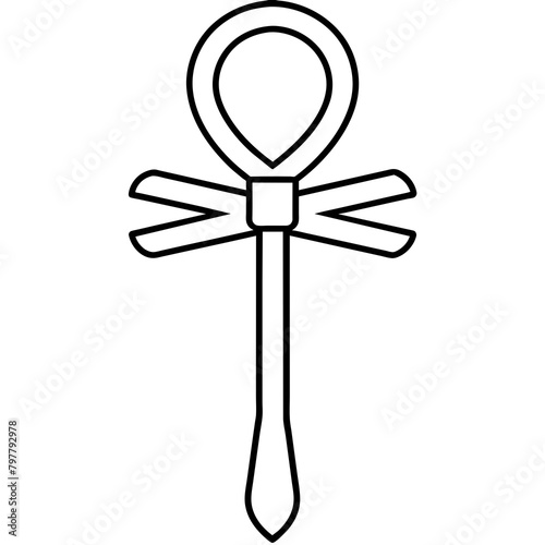 Simple ankh symbol with Osiris staff Latest and Premium Vector Design and illustration