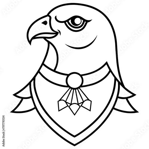 T-shirt Design Vector Simple horus falcon head with necklace - vector design - vector art - premium vector - latest vector design and illustration