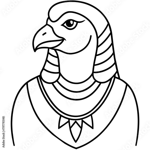 T-shirt Design Vector Beautiful horus falcon head with necklace - vector design - vector art - premium vector - latest vector design and illustration