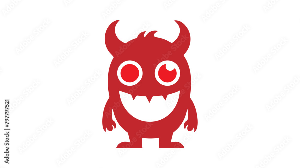 vector illustration of a red cartoon devil smiling vector illustration of a red cartoon devil smiling
