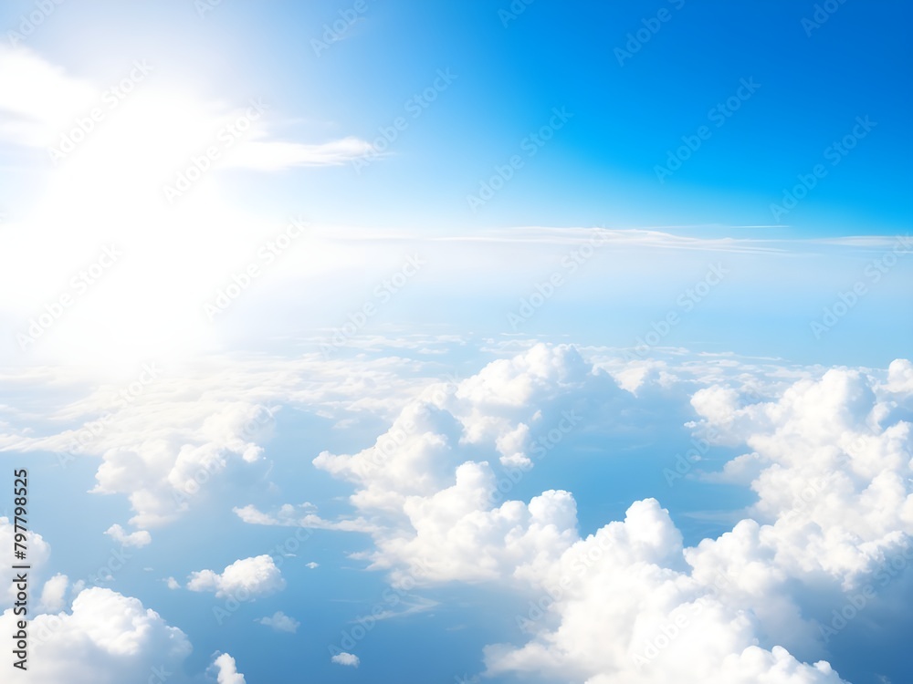 Fototapeta premium Dramatic amazing sky and clouds from above at sunset. Colorful pastel sky