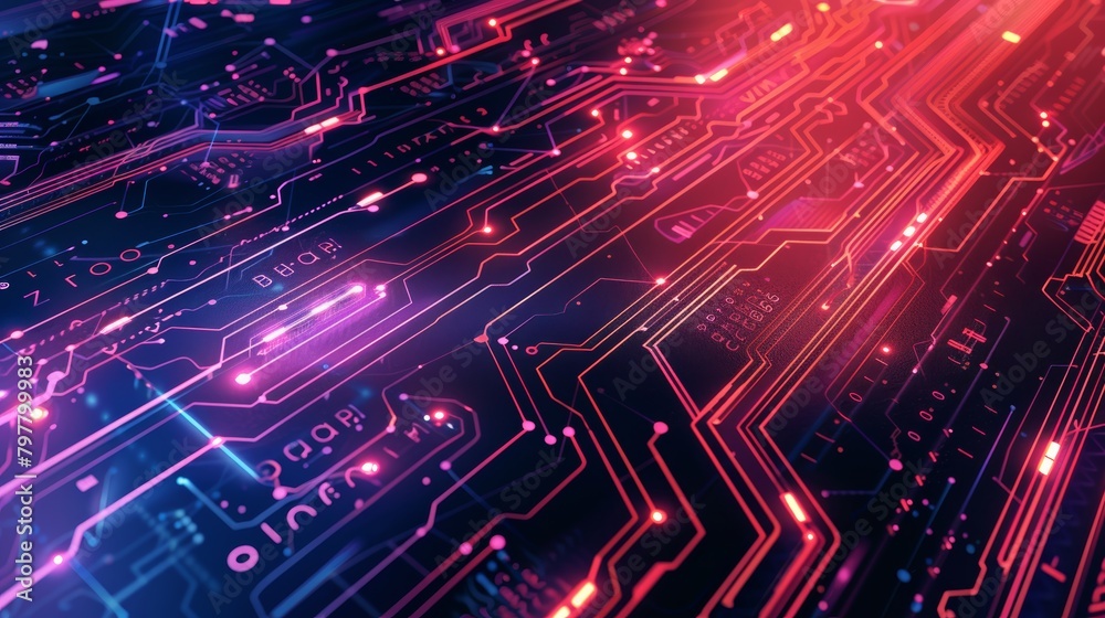 Abstract techno landscape with glowing circuits and ethereal lights reflecting advanced digital technology. Abstract Technology Background Abstract techno landscape with glowing circuits and ethereal lights reflecting advanced digital technology. Abstract Technology Background