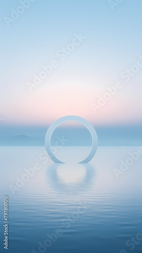 Metal rings floating on the sea