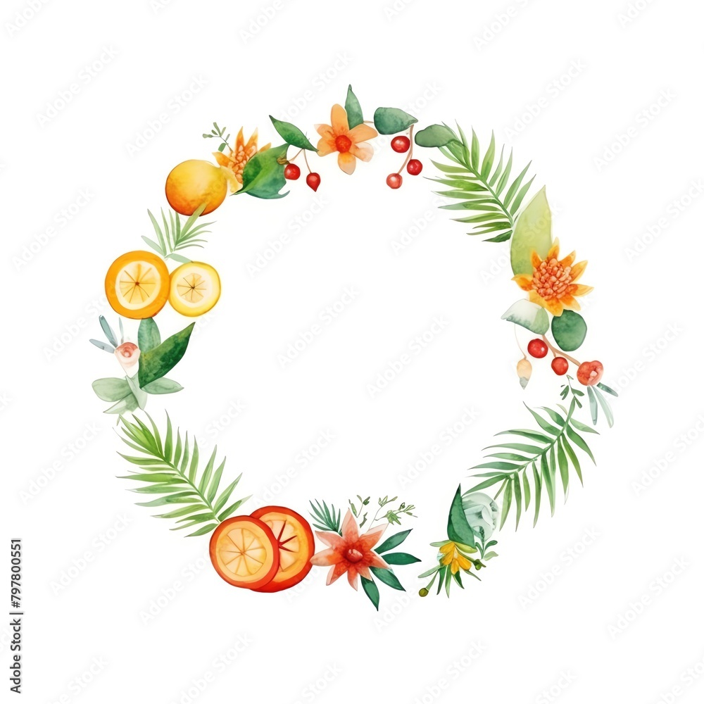 A tropical fruit wreath A tropical fruit wreath