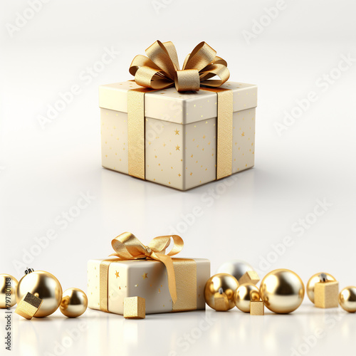Christmas tree made of gingerbread with gifts in the snow 3d render