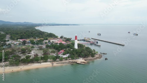 aerial vief of of bay and mercusuar. 4k drone footage