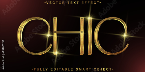 Luxury Shiny Bright Chic Vector Fully Editable Smart Object Text Effect