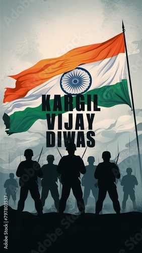 Kargil Vijay Diwas, 26th July, Kargil Vijay Diwas Story, Kargil Vijay, Social Media Story, Kargil, Story, post, Happy Kargil Vijay divas, Indian Army, Kargil War's, vector. illustration, soldiers, photo