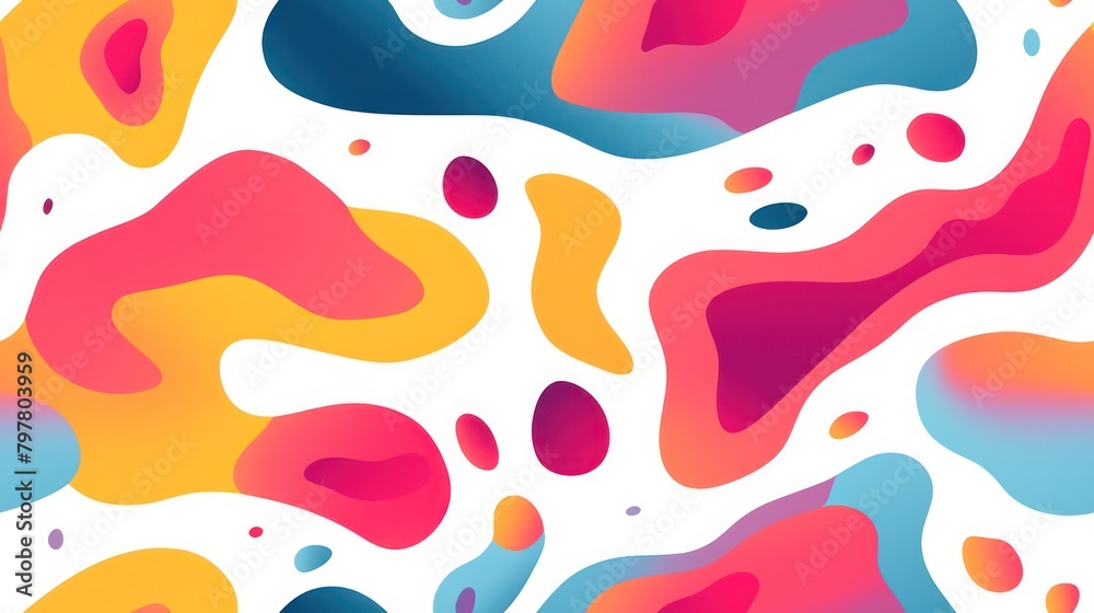 Abstract blotch shape. Liquid shape elements Fluid dynamical colored Gradient seamless pattern