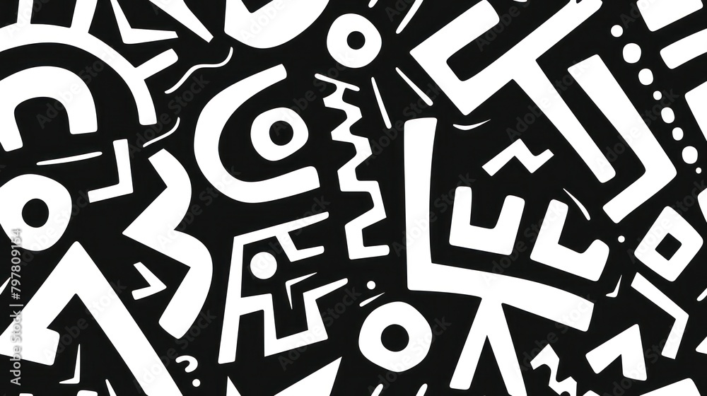 black and white pattern with shapes on it royalty free illustration geometric  intricate stenciled african tattoos ethnic seamless picture 